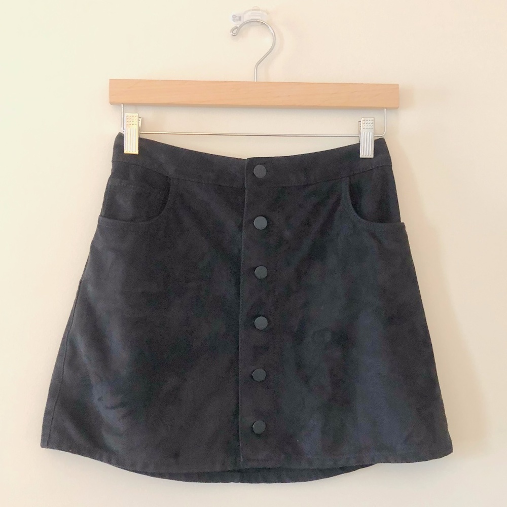 Velvet, Button-Down Skirt
